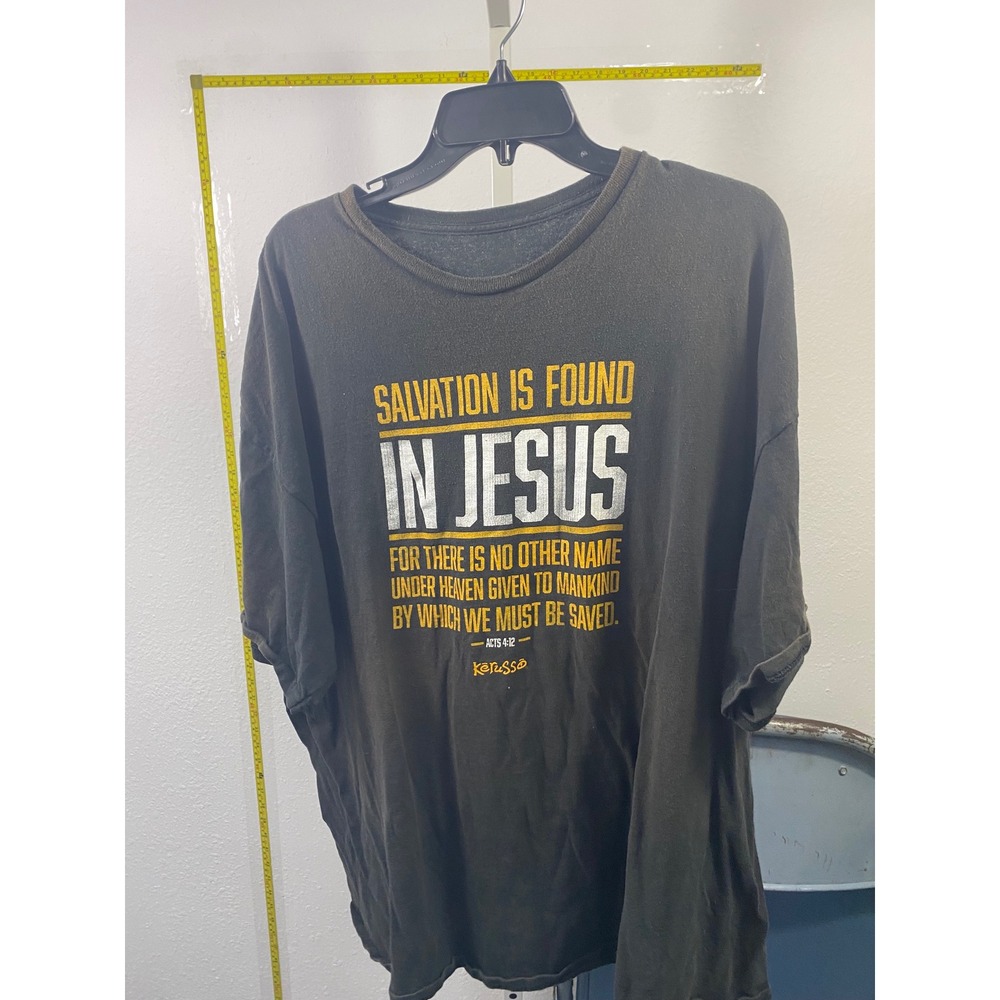 Kerusso Mens Salvation Is Found In Jesus Acts 4:12 Graphic T-Shirt Black XL